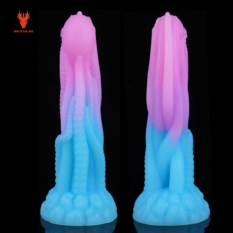 Liquid Silicone Night Glow Unicorn Penis With Suction Cup