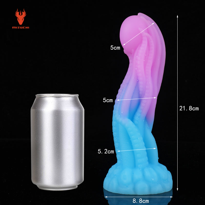 Liquid Silicone Night Glow Unicorn Penis With Suction Cup